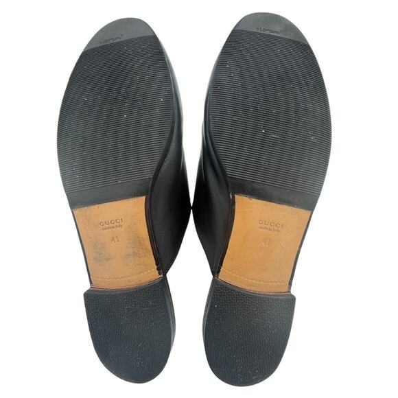 Gucci Princetown Horsebit Loafer Floral Flower Black Leather Mules EU 41 US 11 - Picture 14 of 16